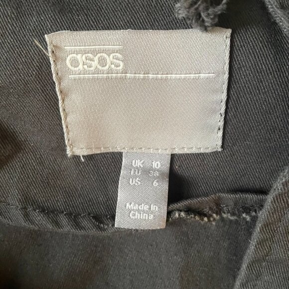 ASOS Charcoal Gray Hooded Utility Parka Jacket Women’s Size 6 Drawstring Waist - Picture 5 of 7